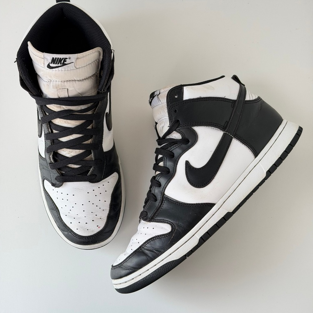 Nike Dunk High Retro Mens 11 White Black Panda Old School Basketball Sneakers
